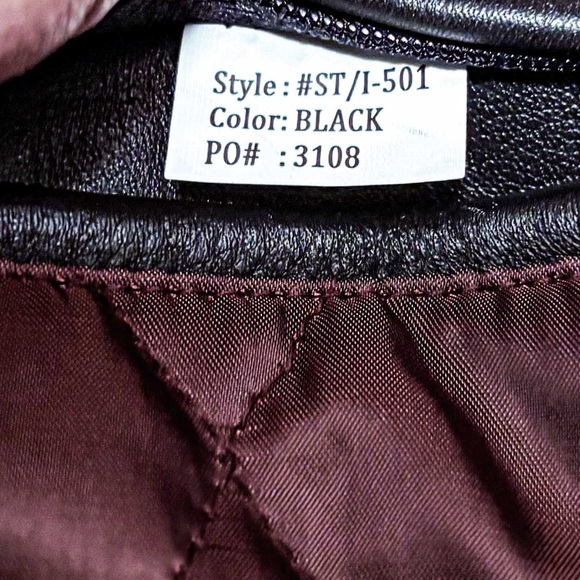 RARE “Golden Bear Sportwear” Black Genuine Leather Quilted Moto Biker Jacket - Picture 4 of 6